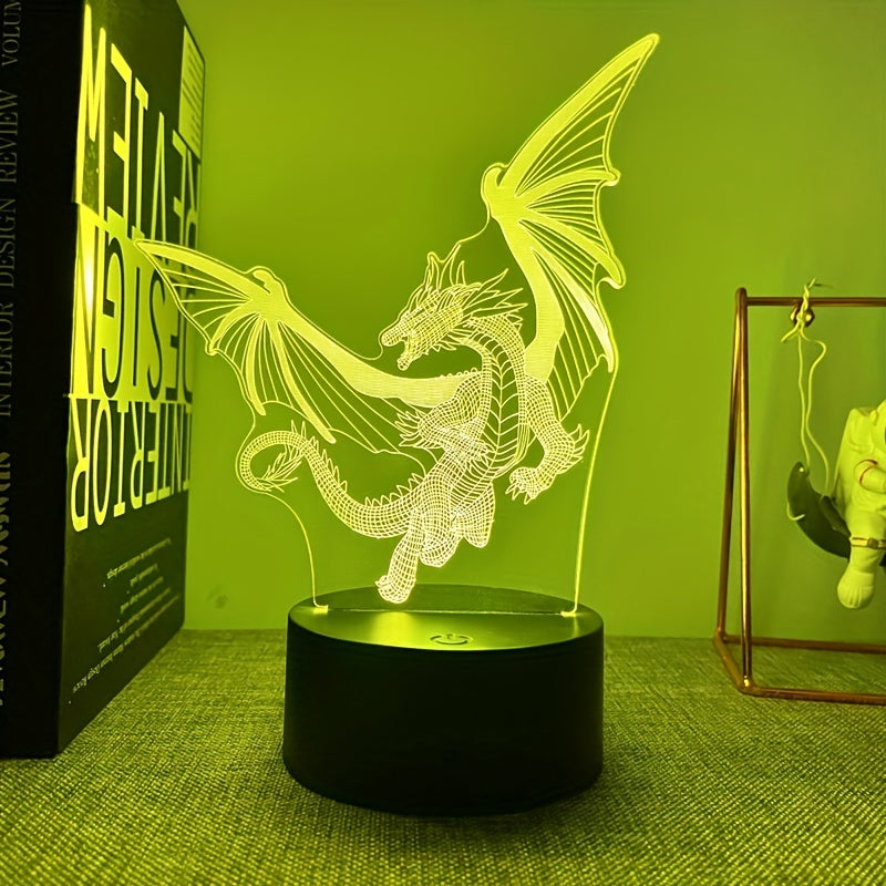 Rynx | DinoLight - 3D Dinosaur Night Light with Touch Control, RGB Light