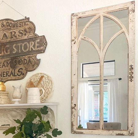 Rynx | Antique inspired wooden frame window mirror