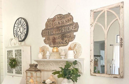 Rynx | Antique inspired wooden frame window mirror