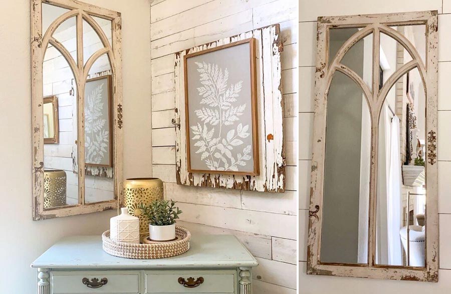 Rynx | Antique inspired wooden frame window mirror