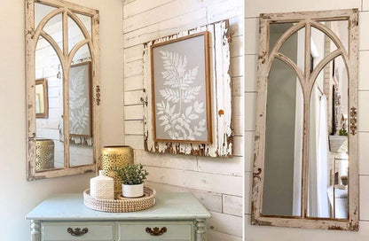 Rynx | Antique inspired wooden frame window mirror