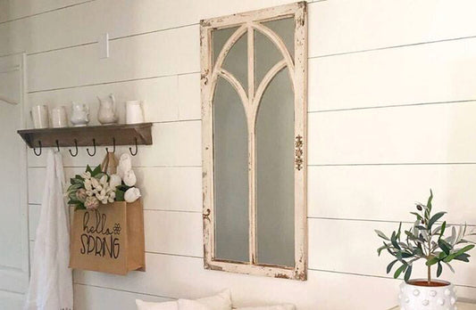 Rynx | Antique inspired wooden frame window mirror