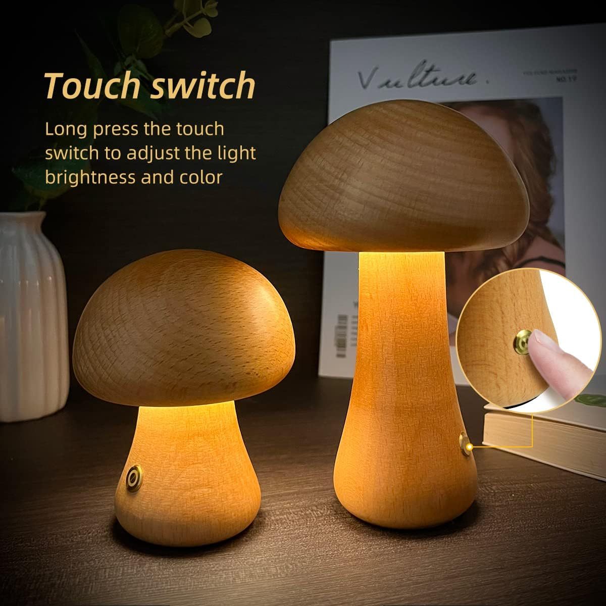 RYNX | Mushroom Table Lamp In Wood