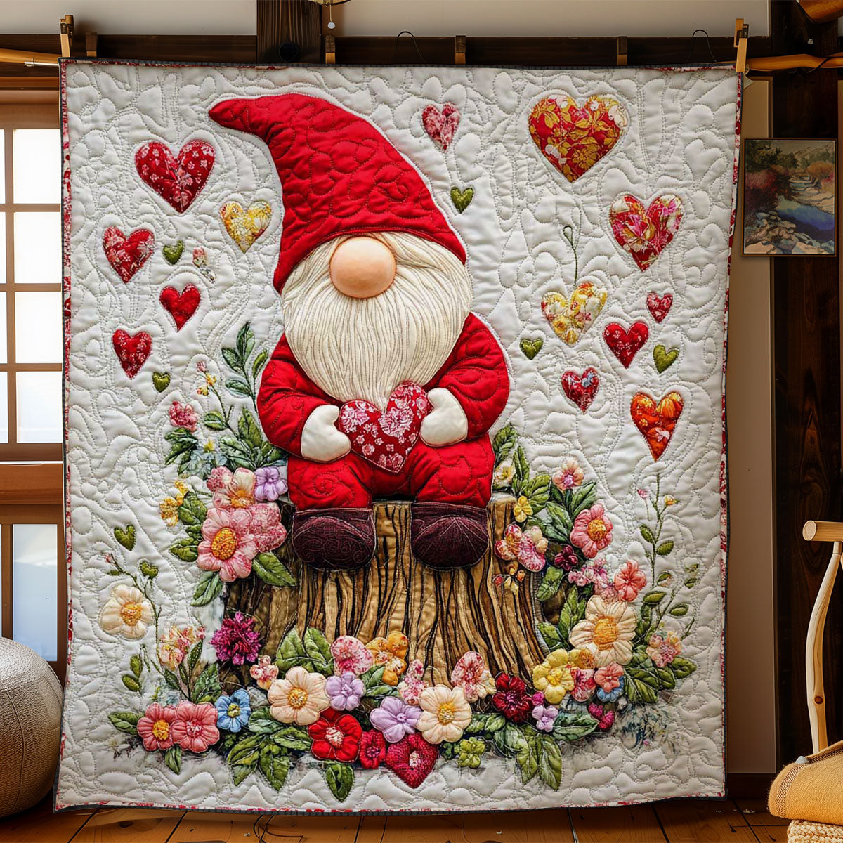 Rynx | Gnomes romantic seating quilt