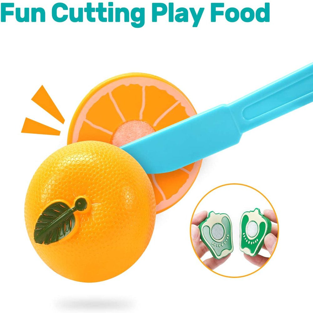 Rynx | 40PCS Kids Kitchen Pretend Play Toy Chef Set with Pots and Pans Kitchen Equipment Cutting Play Food Amazing Gift for Toddlers Boys Girls Indoor Play