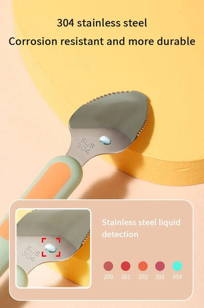 Rynx | Baby spoon with scraper — double-sided fruit preparation tool