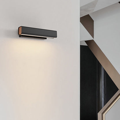 Rynx | Aqsa Modern LED Wall Lamp Indoor Reversible Rectangular Metal/Wood Living Room