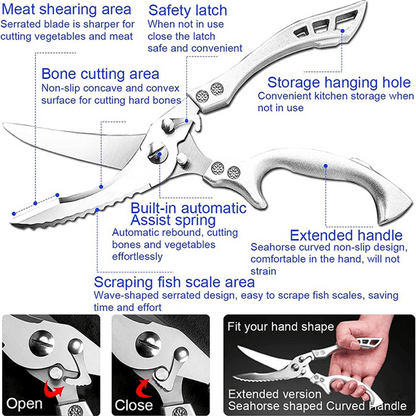 Rynx | Stainless Steel Bone Cutting Kitchen Scissors