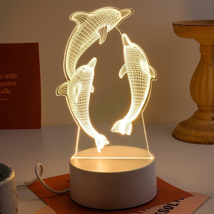 Rynx | GeoDolphin - Modern 3D Illusion Table Lamp
