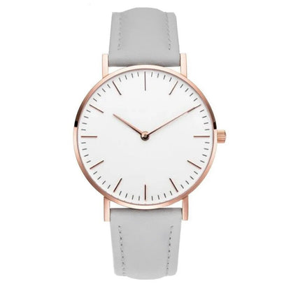 Rynx | Luxury Rose Gold Women's Watch - Elegant Watch Leather Gray
