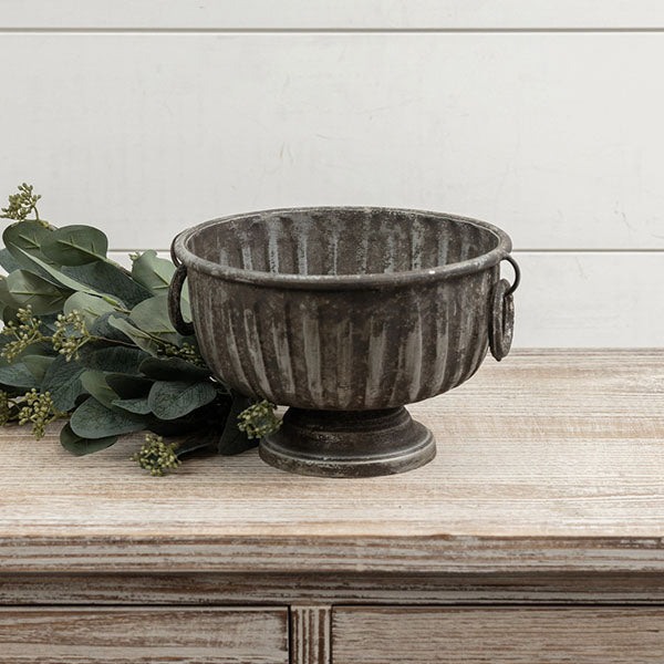 Rynx | Worn Silver Metal Compote Bowl