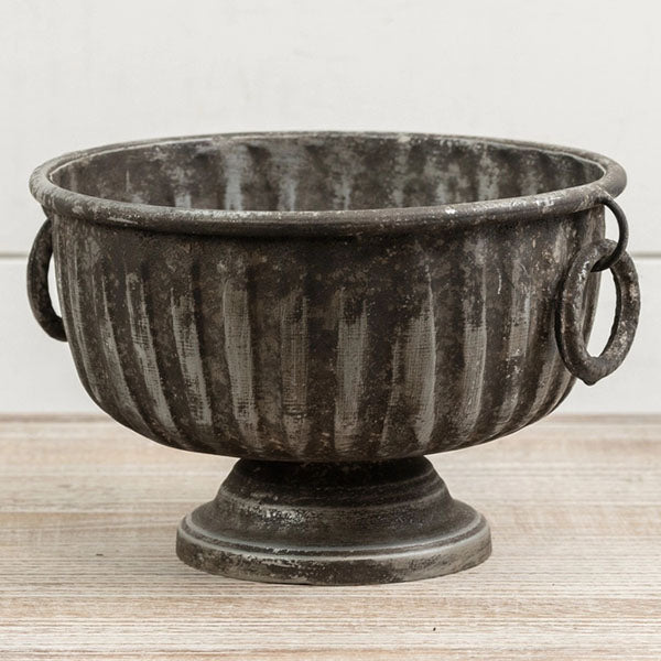 Rynx | Worn Silver Metal Compote Bowl