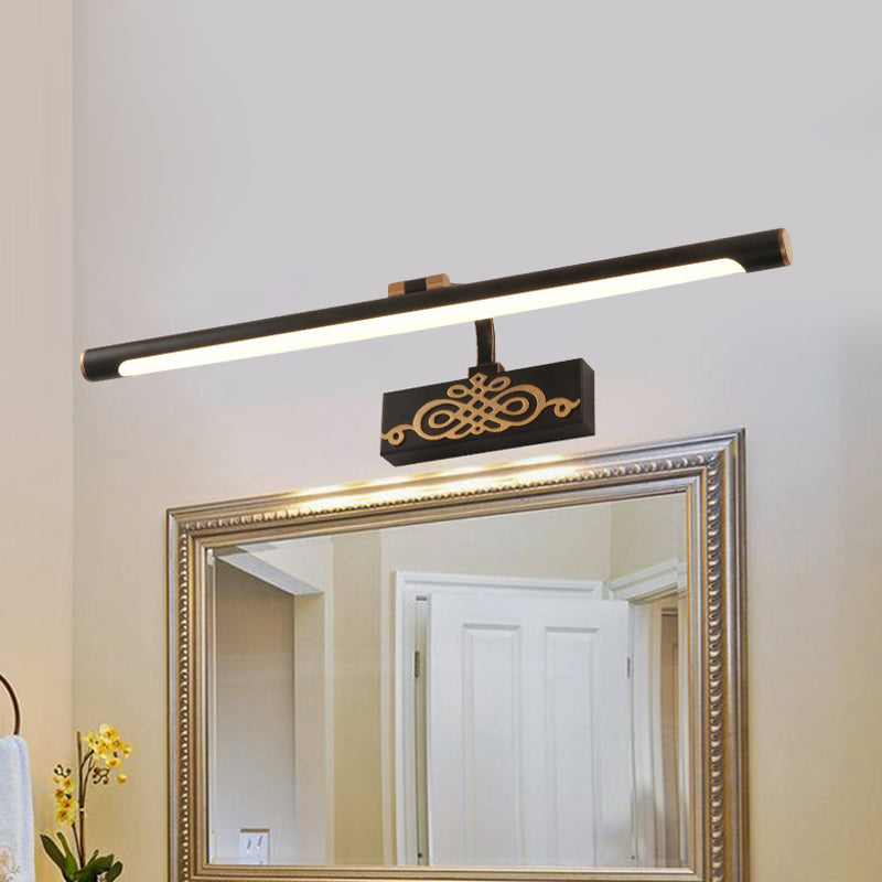 Rynx | Black Extended Vanity Light Fixture Classic Metal LED Bathroom Wall Light Lamp in White/Warm/Natural Light, 16"/20"/24" L