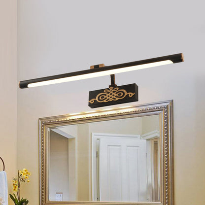 Rynx | Black Extended Vanity Light Fixture Classic Metal LED Bathroom Wall Light Lamp in White/Warm/Natural Light, 16"/20"/24" L