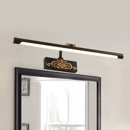 Rynx | Black Extended Vanity Light Fixture Classic Metal LED Bathroom Wall Light Lamp in White/Warm/Natural Light, 16"/20"/24" L