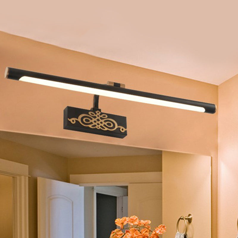 Rynx | Black Extended Vanity Light Fixture Classic Metal LED Bathroom Wall Light Lamp in White/Warm/Natural Light, 16"/20"/24" L