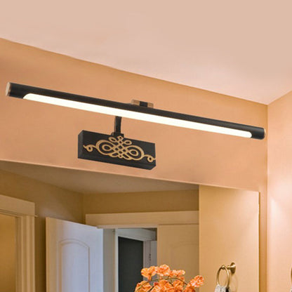 Rynx | Black Extended Vanity Light Fixture Classic Metal LED Bathroom Wall Light Lamp in White/Warm/Natural Light, 16"/20"/24" L