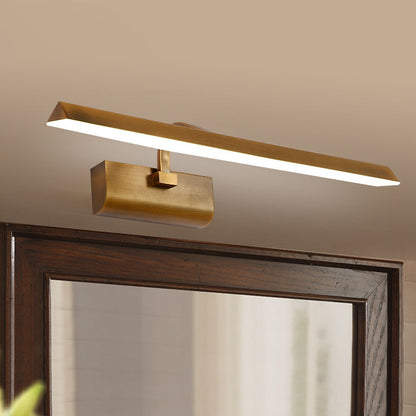 Rynx | LED Linear Vanity Lamp Traditional Brass Metal Wall Light Fixture for Bathroom in White/Warm/Natural Light, 16"/20"/24" L