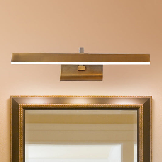 Rynx | LED Linear Vanity Lamp Traditional Brass Metal Wall Light Fixture for Bathroom in White/Warm/Natural Light, 16"/20"/24" L