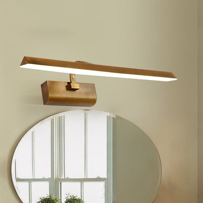 Rynx | LED Linear Vanity Lamp Traditional Brass Metal Wall Light Fixture for Bathroom in White/Warm/Natural Light, 16"/20"/24" L