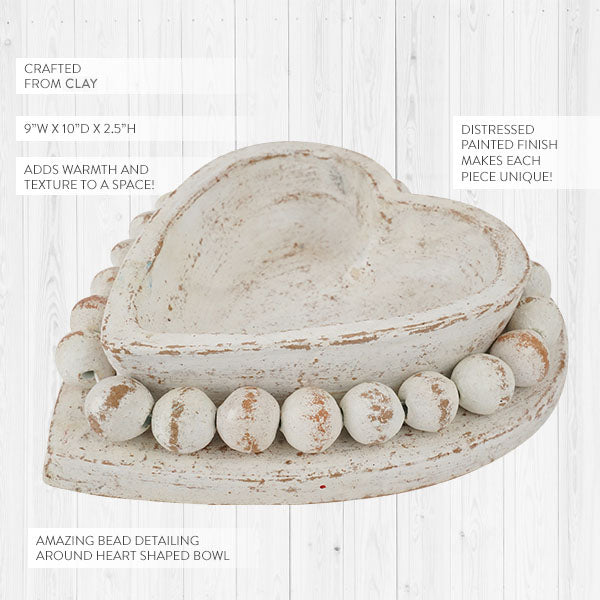 Rynx | Tone heart bowl with removable pearl garland