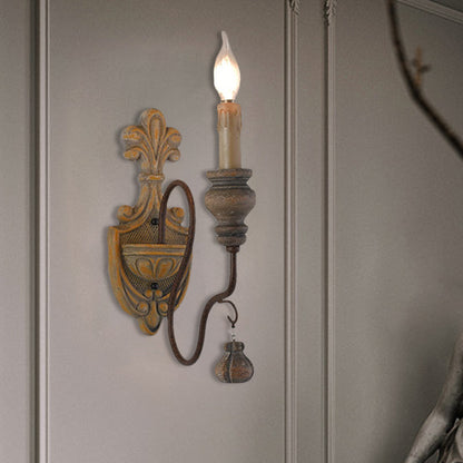 Rynx | Wild wood curved arm wall lamp Vintage metal 1/2 lights dining room wall light