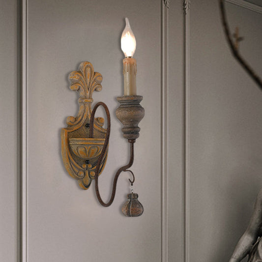 Rynx | Wild wood curved arm wall lamp Vintage metal 1/2 lights dining room wall light