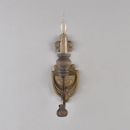 Rynx | Wild wood curved arm wall lamp Vintage metal 1/2 lights dining room wall light