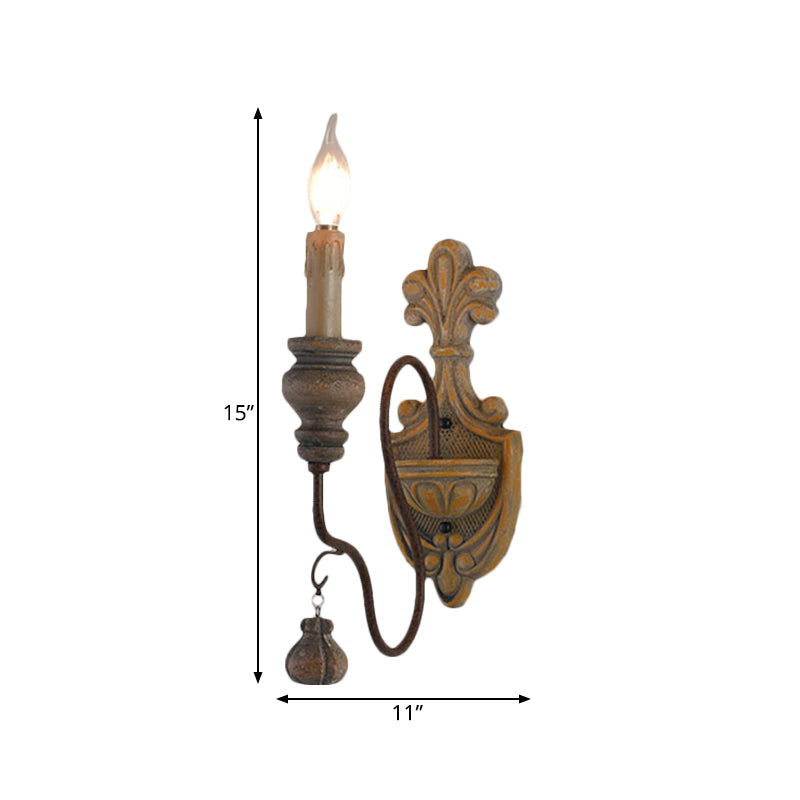Rynx | Wild wood curved arm wall lamp Vintage metal 1/2 lights dining room wall light