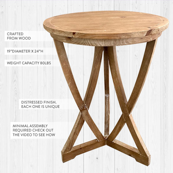 Rynx | Ecological wood curved leg stand table