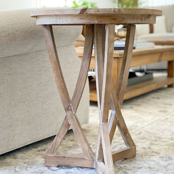 Rynx | Ecological wood curved leg stand table