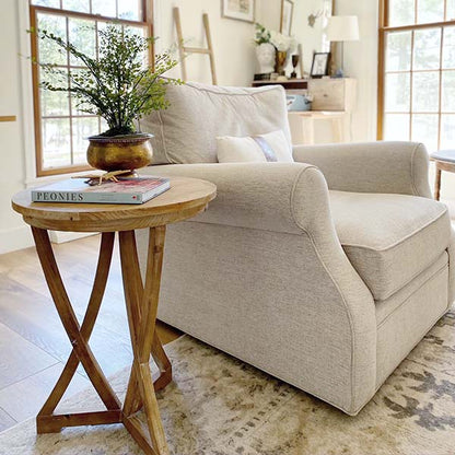Rynx | Ecological wood curved leg stand table