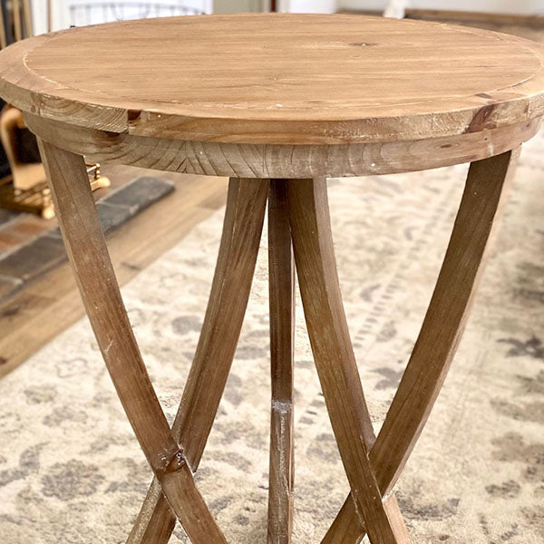 Rynx | Ecological wood curved leg stand table