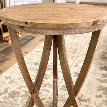 Rynx | Ecological wood curved leg stand table