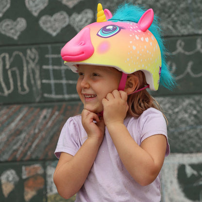 Rynx | Super Rainbow Unicorn Hair Bicycle Helmet, Kids 5+ (50-54Cm)