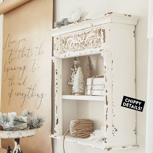 Rynx | Weathered Victorian carved wall shelf