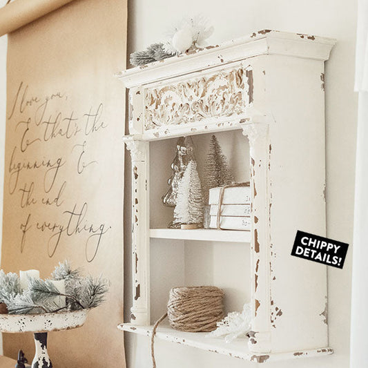 Rynx | Weathered Victorian carved wall shelf