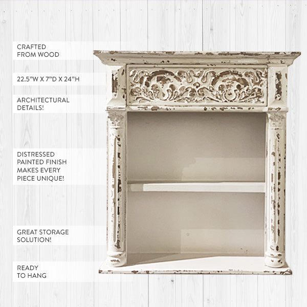 Rynx | Weathered Victorian carved wall shelf
