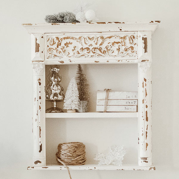 Rynx | Weathered Victorian carved wall shelf