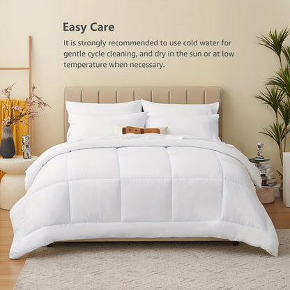Rynx | 7 Pcs Bed In A Bag - Bedding Set with All Season Quilted Comforter, Flat Sheet, Fitted Sheet, Pillowcases - Black, Queen