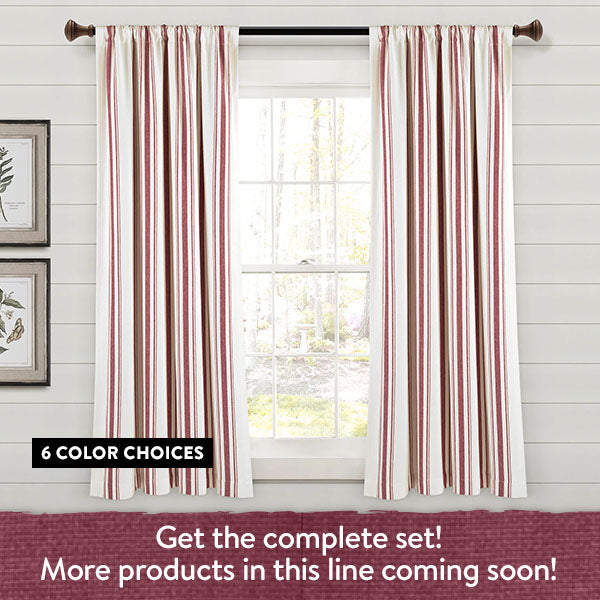 Rynx | Eco-friendly farmhouse striped yarn-dyed curtains, choose your color and size