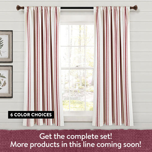 Rynx | Eco-friendly farmhouse striped yarn-dyed curtains, choose your color and size