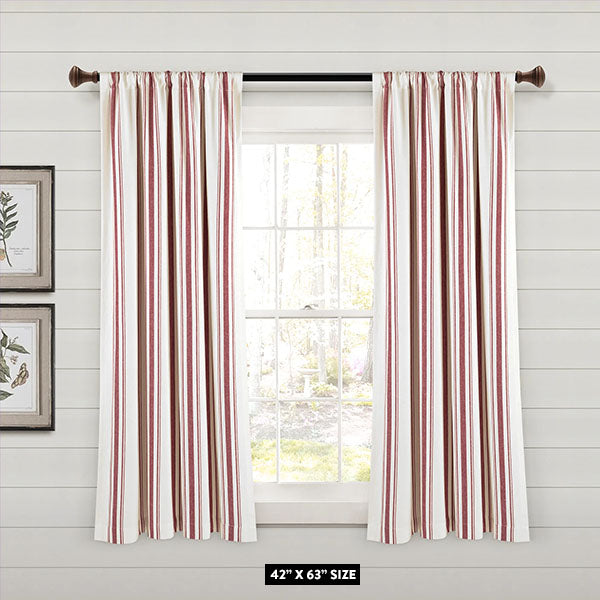 Rynx | Eco-friendly farmhouse striped yarn-dyed curtains, choose your color and size