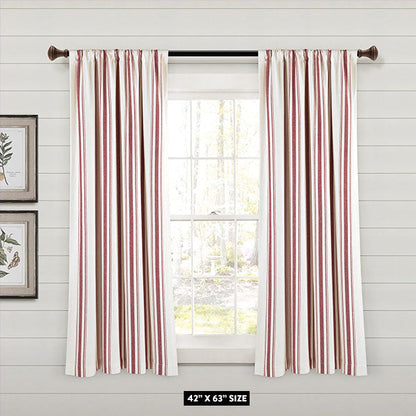 Rynx | Eco-friendly farmhouse striped yarn-dyed curtains, choose your color and size