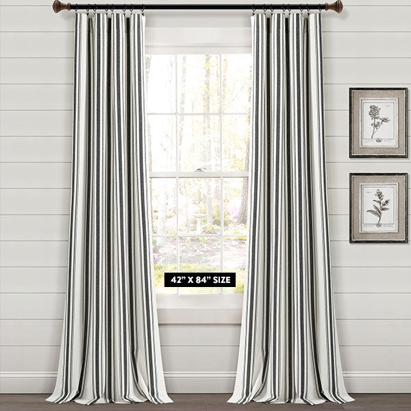 Rynx | Eco-friendly farmhouse striped yarn-dyed curtains, choose your color and size