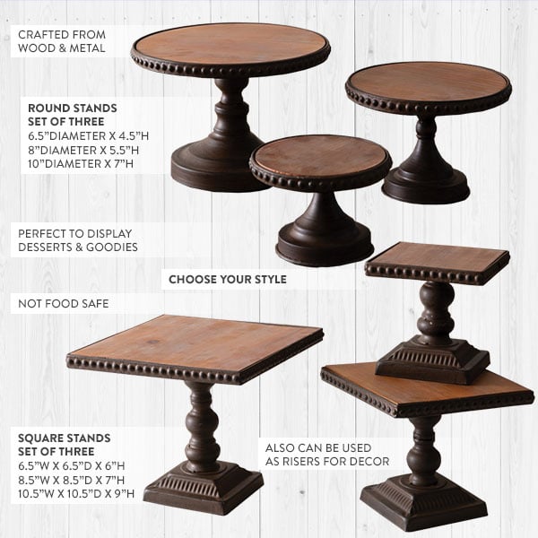 Rynx | Pearl Dessert Stand, Set of 3 | Choose Your Style