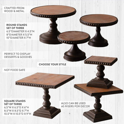 Rynx | Pearl Dessert Stand, Set of 3 | Choose Your Style