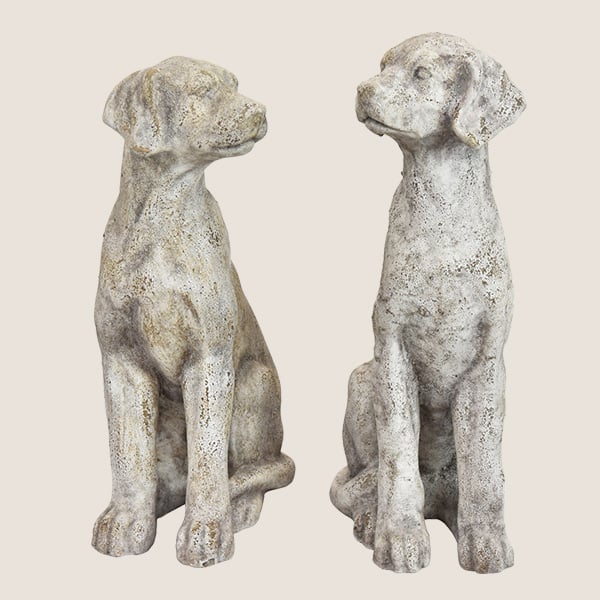 Rynx | Antique inspired dog statues, set of 2 | Choose your color