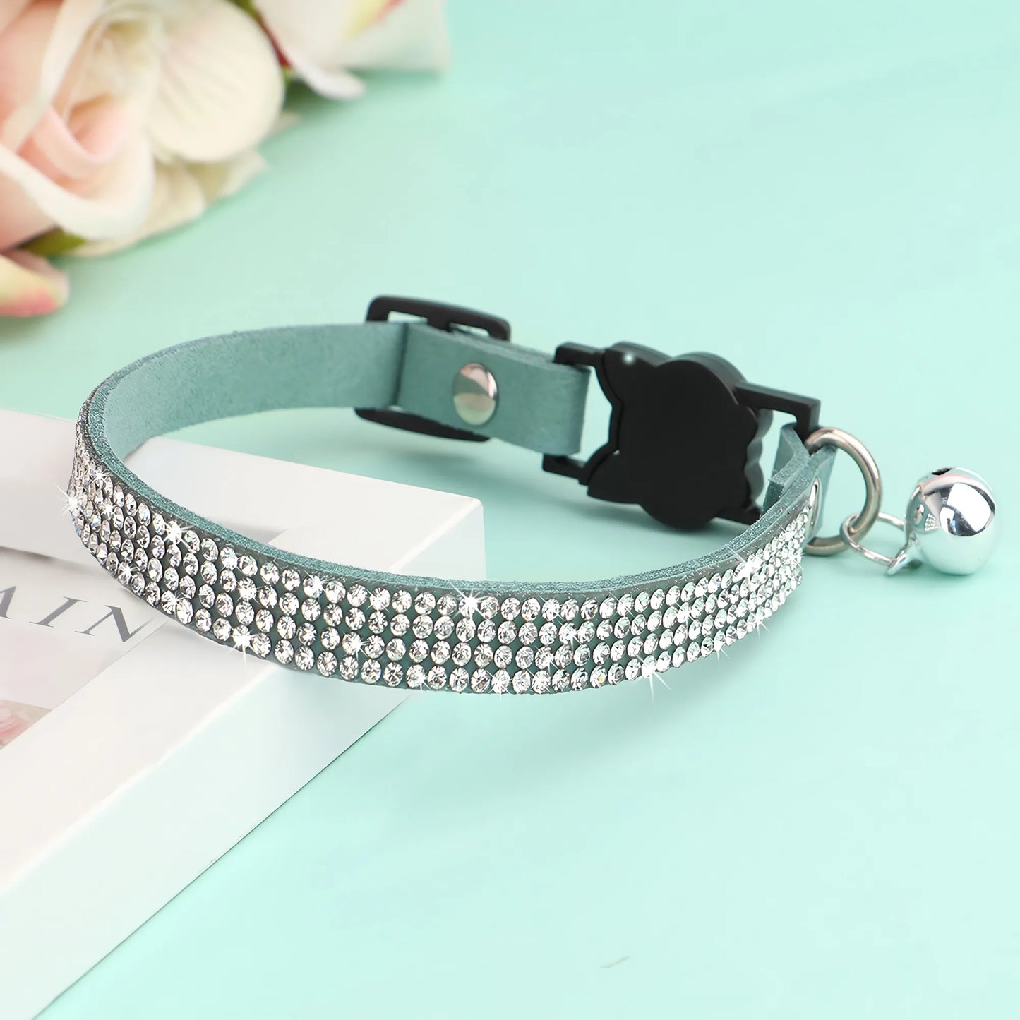 Rynx | Soft Suede Rhinestone Cat Collar