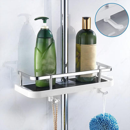 Rynx | Bathroom Shelf Caddy for Shower Rail, No Drilling Pole Shower Storage Rack Holder